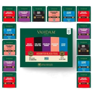 VAHDAM Assorted Black Tea Bags Sampler - 5 Flavors