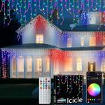 RGB Smart Programmable LED Icicle Lights for Music