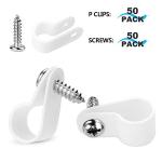 50 Pack Rope Light Clip Set with Screws