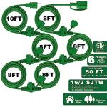 50 FT Outdoor Extension Cord with 6 Outlets