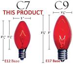 25 Pack Multi-Color C7 Bulbs for Christmas Lights