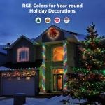 33ft RGB Christmas Lights, Synchronized to Music