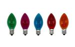 25 Colored Blinking C7 Christmas Light Bulbs