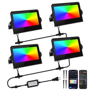 RGB LED Flood Lights with Bluetooth App Control