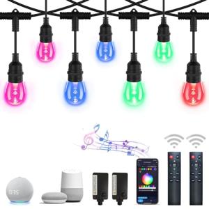 Color Changing Music Sync String Lights, 96ft