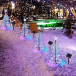 Solar Spiral Christmas Trees with Colorful Lights