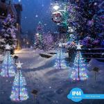 Solar Spiral Christmas Trees with Colorful Lights