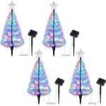 Solar Spiral Christmas Trees with Colorful Lights