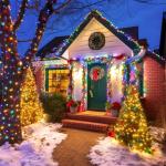 2 Pack Warm White & Multicolor Solar Christmas Lights