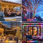 2 Pack Warm White & Multicolor Solar Christmas Lights