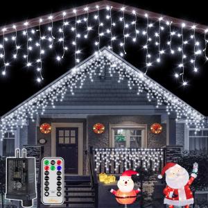Ollny 41FT Cool White Icicle Lights with Remote