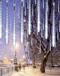 White 10 Tube 240 LED Meteor Shower Lights