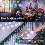Music-Sync Smart Snowflake Icicle Lights - 11.5ft