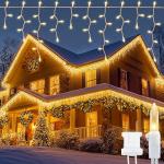 200 Connectable Warm White Icicle Christmas Lights