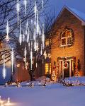 White 10 Tube 240 LED Meteor Shower Lights