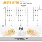 200 Connectable Warm White Icicle Christmas Lights