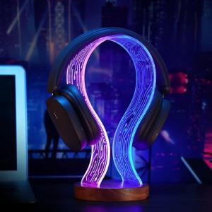 LED Headphone Stand with Music Sync Night Light