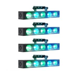 5-Pack RGBW LED Sound-Activated Stage Lights