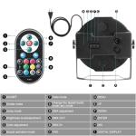 U'King 36 RGB LED Par Lights for Parties