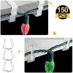 Christmas Light Hanger Hooks - 150 Durable Clips