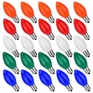 Agaphoton 25-Pack Multi-Color C7 Christmas Bulbs