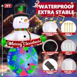 7FT Snowman Inflatable with Music & Color Projector