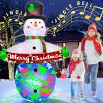 7FT Snowman Inflatable with Music & Color Projector