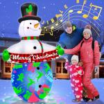 7FT Snowman Inflatable with Music & Color Projector
