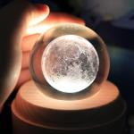 3D Crystal Ball Music Box with LED Projection