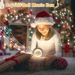 3D Crystal Ball Music Box with LED Projection