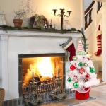 Mini Flocked White Christmas Tree with Lights and Music