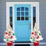 Mini Flocked White Christmas Tree with Lights and Music