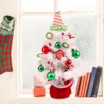Mini Flocked White Christmas Tree with Lights and Music