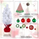 Mini Flocked White Christmas Tree with Lights and Music