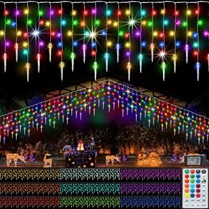 Pooqla Color Changing Icicle Lights with Remote