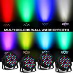 RGB LED Par Lights 4 Pack - Sound Activated