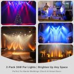 RGB LED Par Lights 4 Pack - Sound Activated
