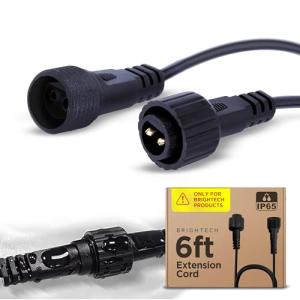Brightech 6 Ft Waterproof Extension Cord for Lights