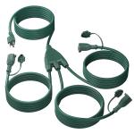Outdoor Extension Cord Splitter for Holiday Lights