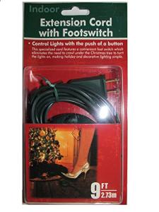 9 Foot Green Christmas Extension Cord with Foot Switch