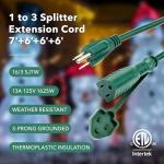 Outdoor Extension Cord Splitter for Holiday Lights