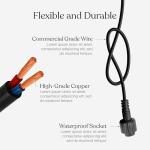 Brightech 6 Ft Waterproof Extension Cord for Lights