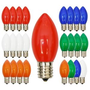 25 Pack Multicolor C9 Christmas Light Bulbs