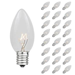C7 Clear Christmas Bulbs - 25 Pack