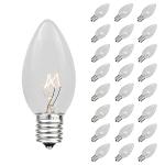 C7 Clear Christmas Bulbs - 25 Pack