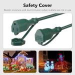 Outdoor Extension Cord Splitter for Holiday Lights