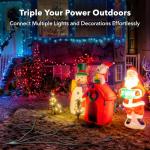 Outdoor Extension Cord Splitter for Holiday Lights