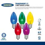 C7 Clear Christmas Bulbs - 25 Pack
