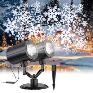 Christmas Projector Lights with Rotating Snowflakes