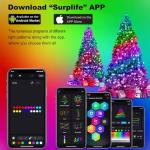 Smart App Christmas Tree String Lights with Remote